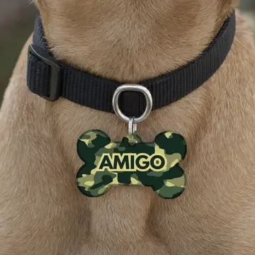 Customized Pet Tags for Cats & Dogs Camouflage Design