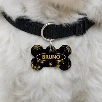 Customized Pet Tags for Cats & Dogs Halloween Golden Spider Style (2nd Edition)