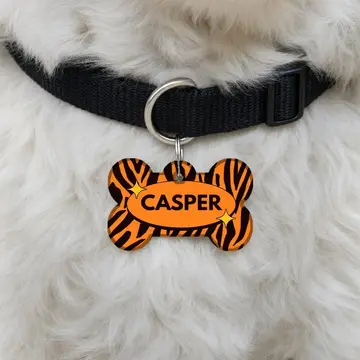 Customized Pet Tags for Cats & Dogs Tiger Pattern