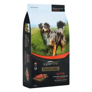 Supervite Gold Label Active Kangaroo Dry Dog Food - 20kg