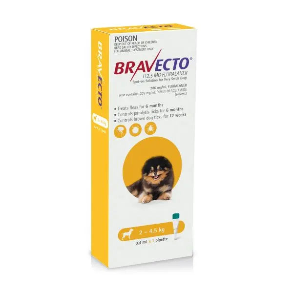 Bravecto Chew for Dogs 2-4.5 kg (112.5 mg) - 1 Tablet