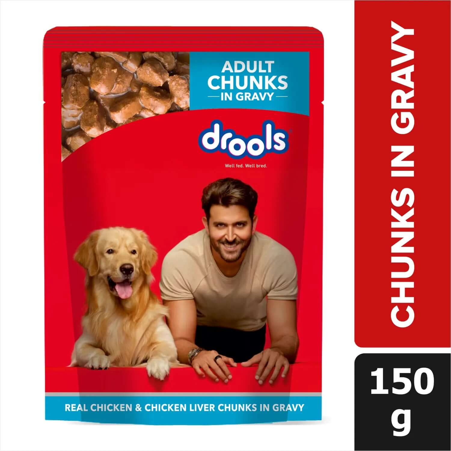 Drools Adult Wet Dog Food - Real Chicken & Chicken Liver in Gravy, 150 g