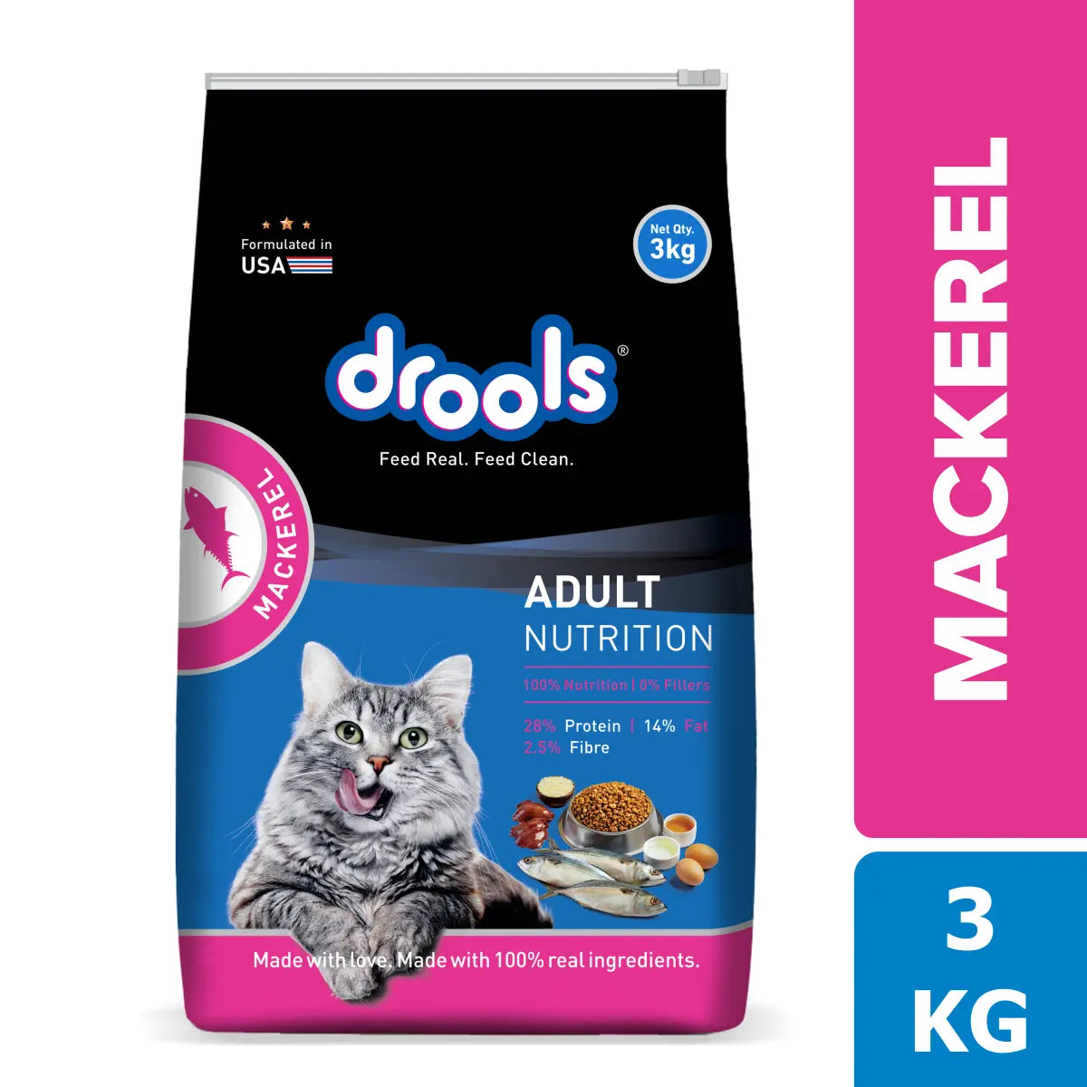 Drools Mackerel Adult Cat Food - 3kg