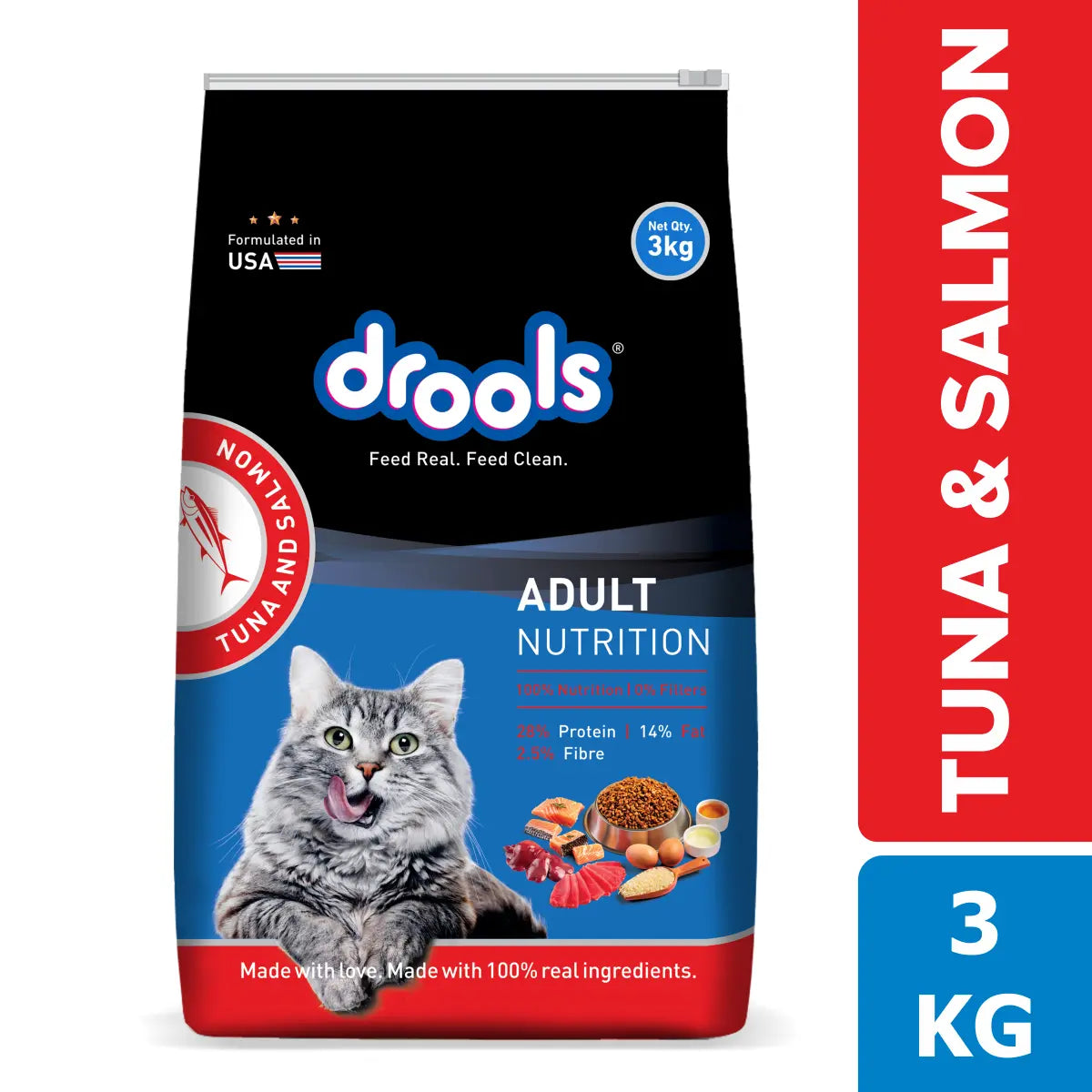 Drools Tuna & Salmon Adult Cat Food - 3kg