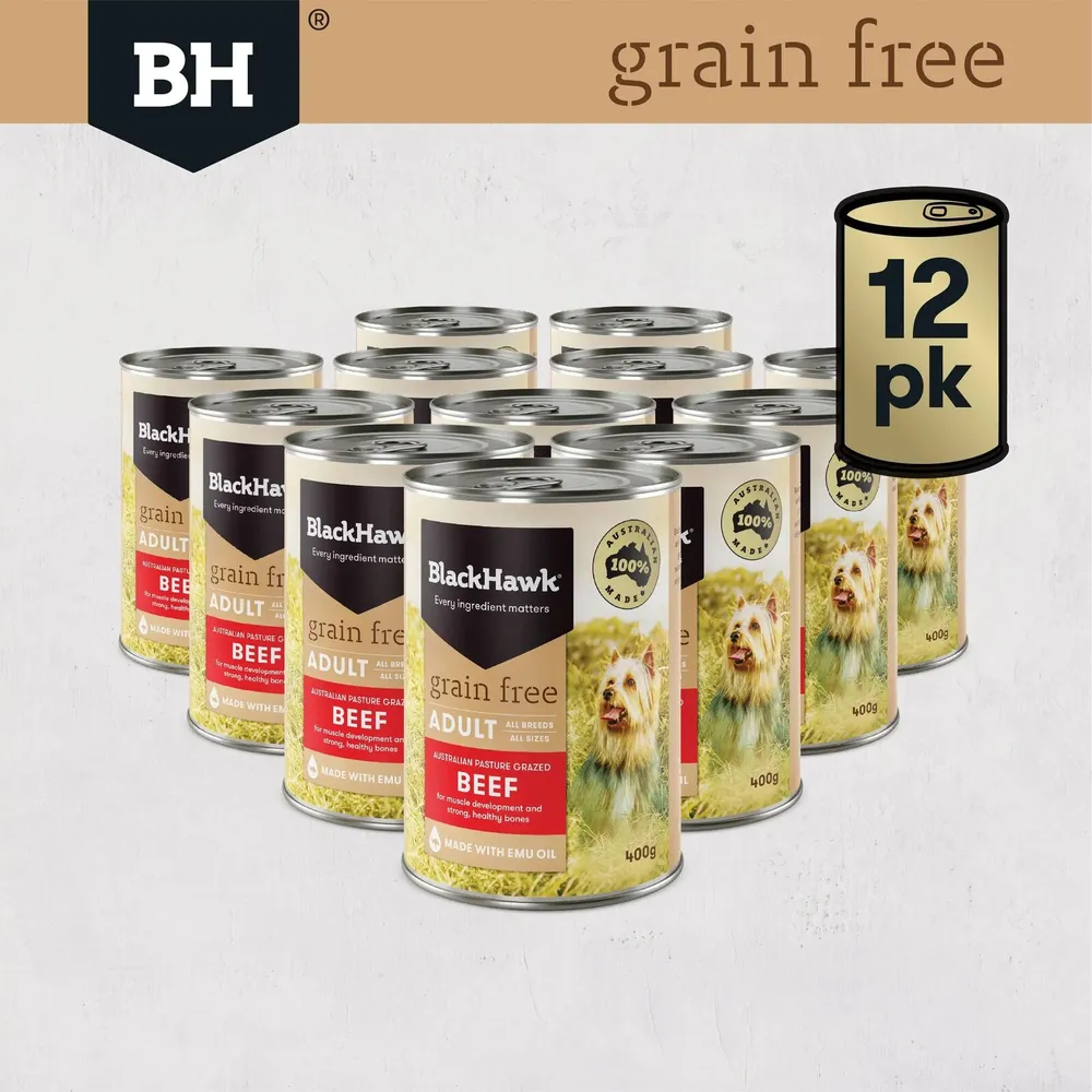 BlackHawk Grain Free Beef Wet Food For Dogs - Bundle Pack (12 x 400g)