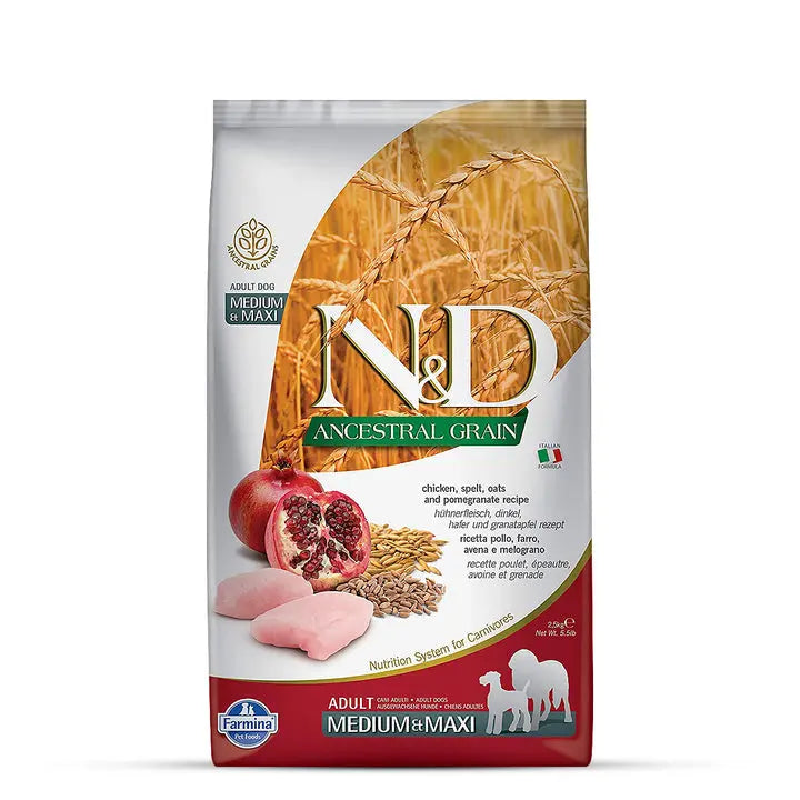 Farmina N&D Ancestral Grain Chicken & Pomegranate Adult Med/Maxi - 12kg