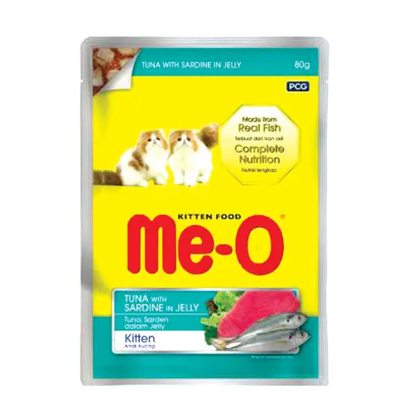 Me‑O Tuna and Sardine Feast in Jelly Pouch - 80 g × 12 Pouches