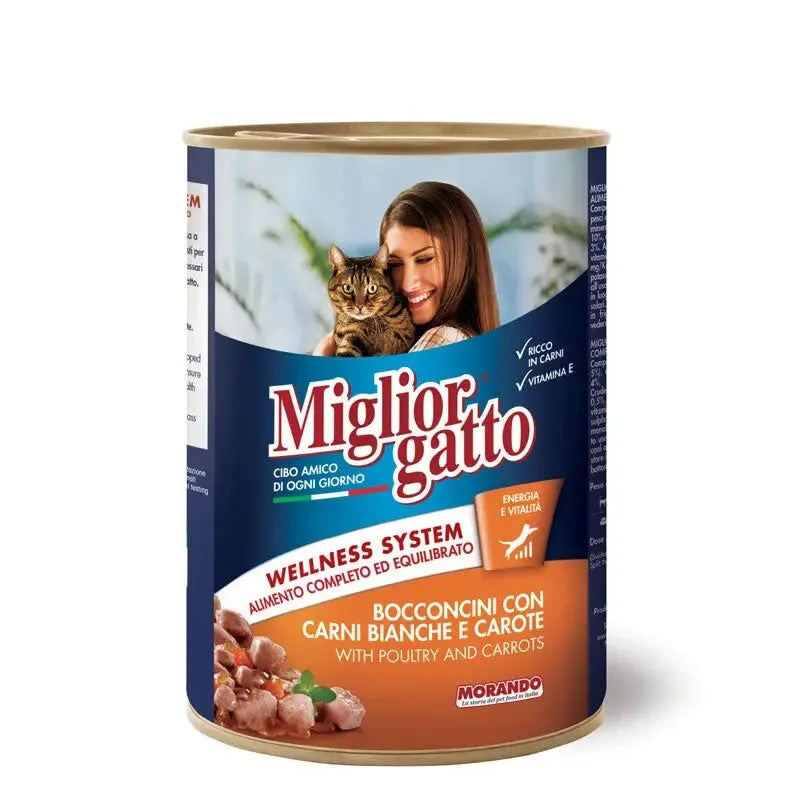 Migliorgatto Chunks with Poultry and Carrots - 405g