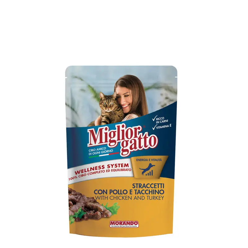 Migliorgatto Strips with Chicken and Turkey - 100g Pouch