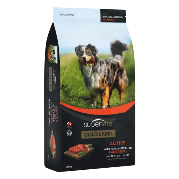 Supervite Gold Label Active Kangaroo Dry Dog Food - 20kg