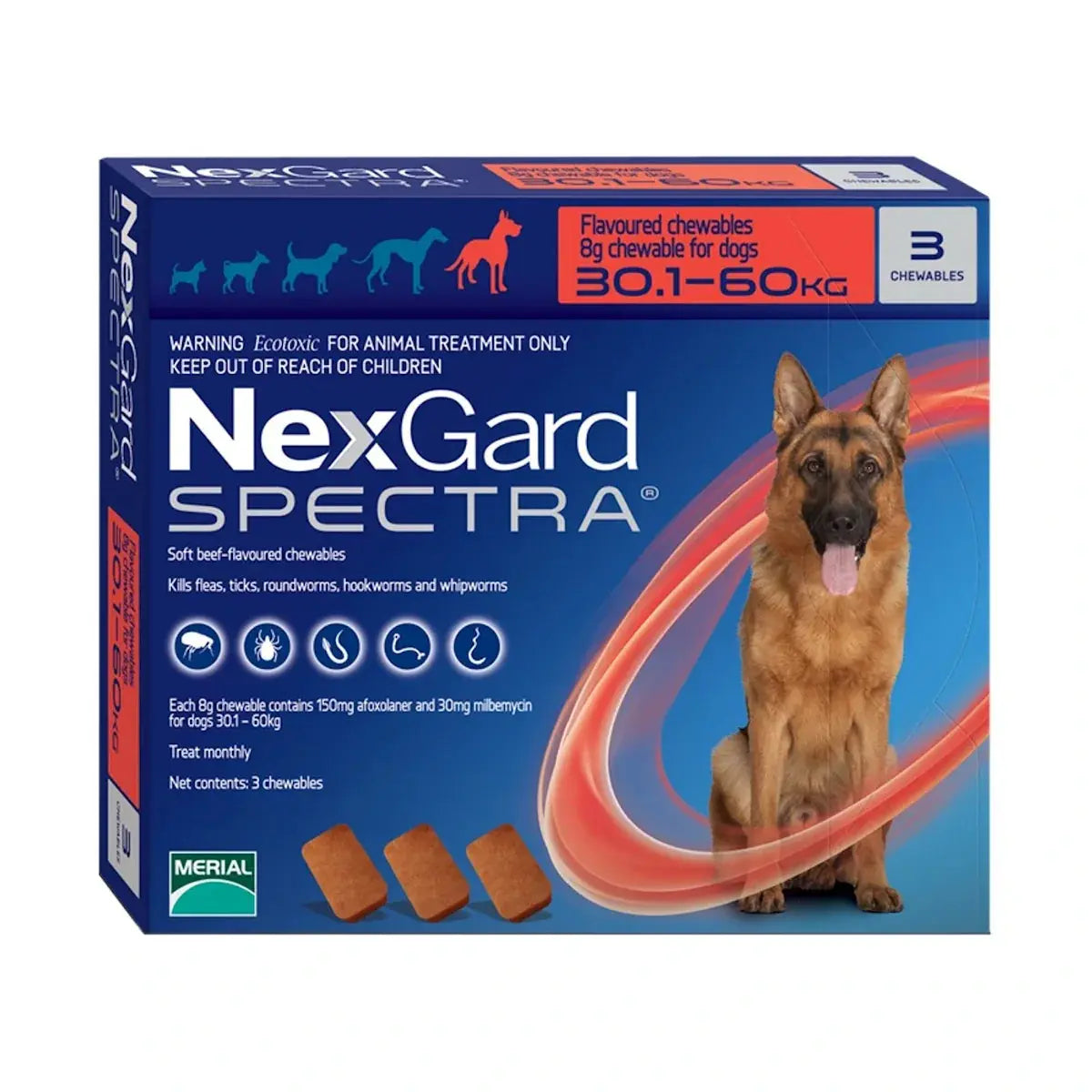 NexGard Spectra Extra Large Dogs 30-60 kg (3 Chews)