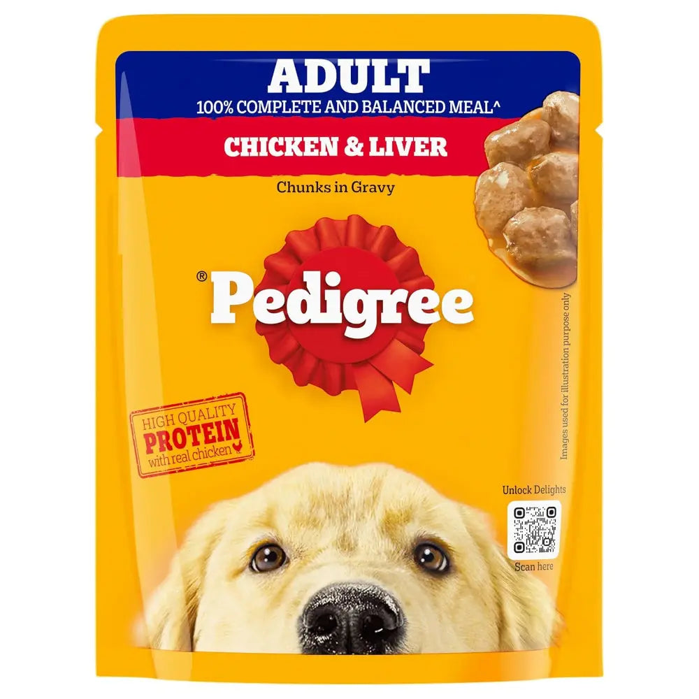PEDIGREE Adult Chicken and Liver Chunks in Gravy - 70 g Pouch