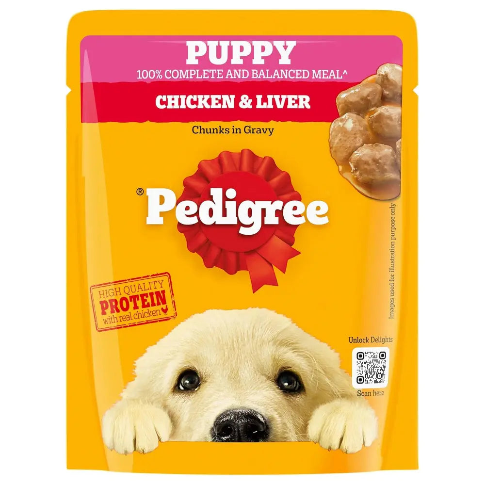 PEDIGREE Puppy Chicken and Liver Chunks with Vegetables in Gravy - 70 g Pouch