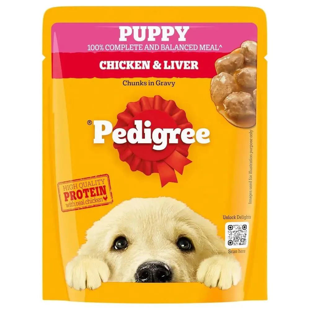 PEDIGREE Puppy Chicken and Liver Chunks with Vegetables in Gravy - 70 g Pouch