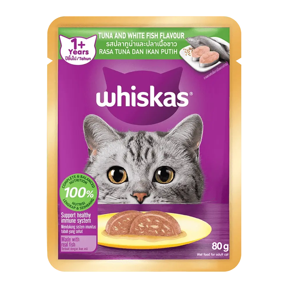 WHISKAS Adult Tuna and White Fish Feast - 80 g Pouch