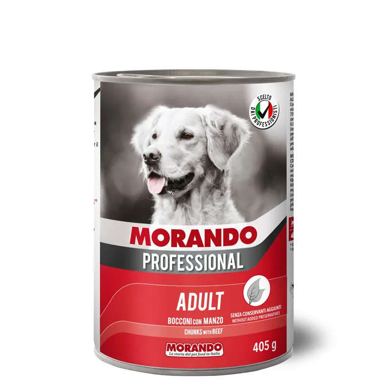 Morando Professional Dog Adult Chunk With Beef Wet Dog Food - 405g