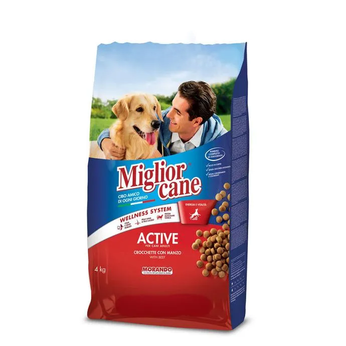 Miglior Cane Active Adult Kibble With Beef Dry Dog Food - 4kg
