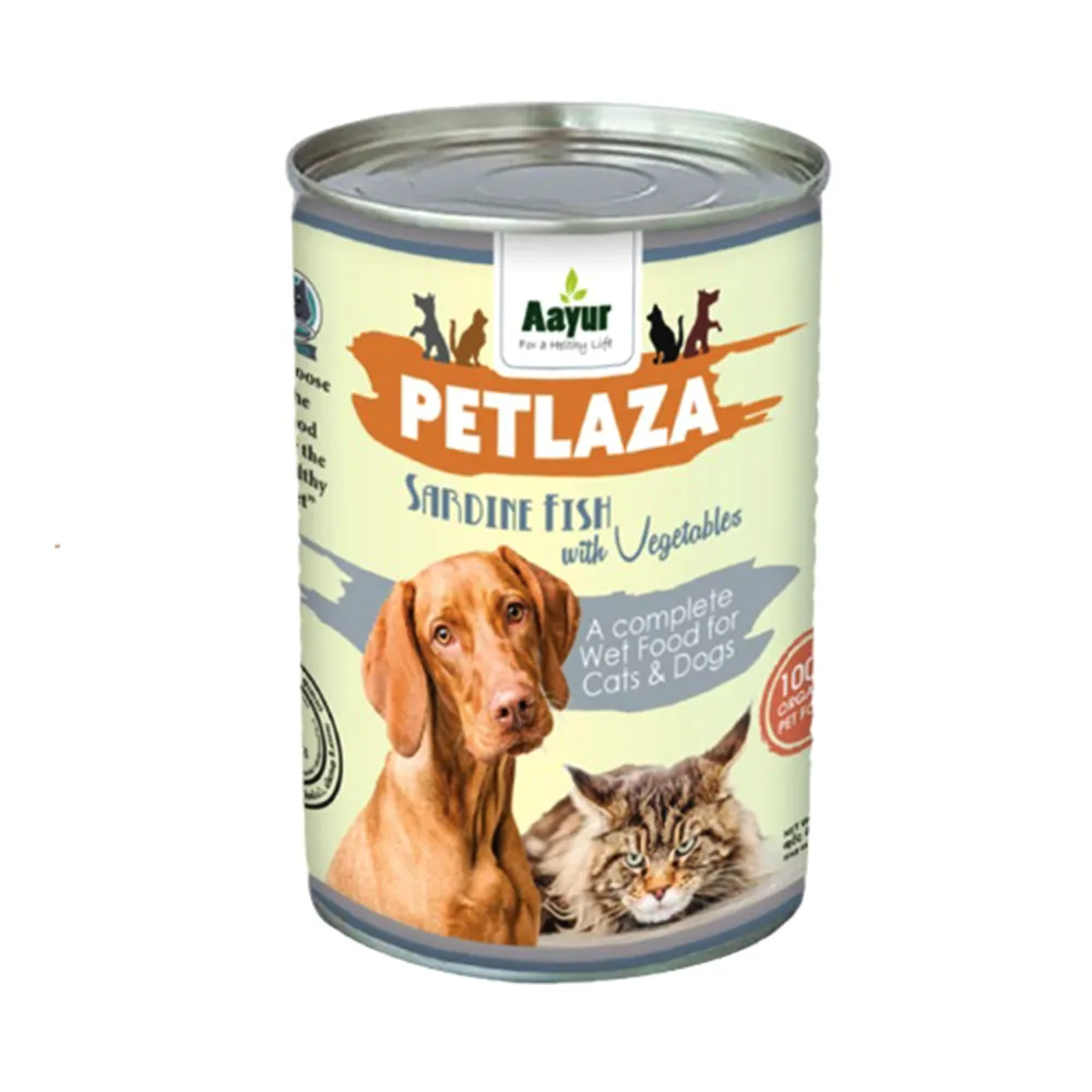 Aayur Cat & Dog Adult Sardine Fish With Vegetable Wet Pet Food - 380g