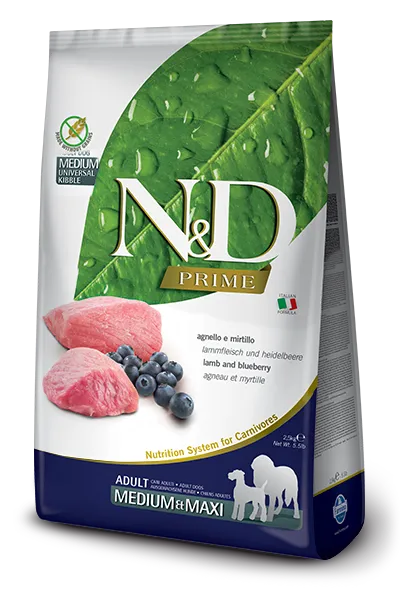 N&D Prime Adult Medium & Maxi Lamb & Blueberry Dry Dog Food - 2kg
