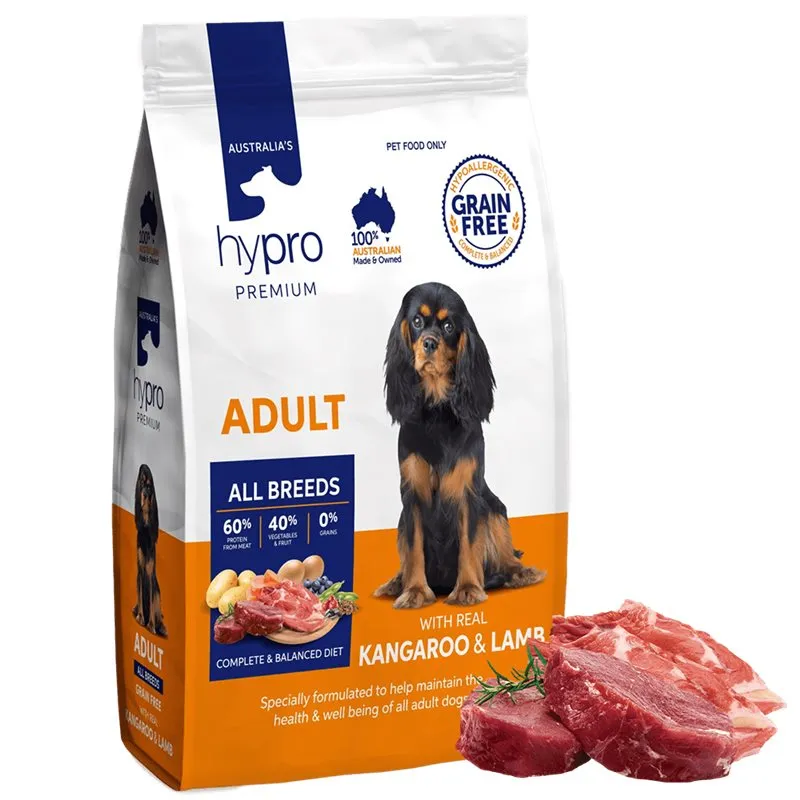 Hypro Premium Adult Kangaroo & Lamb Dry Dog Food - 9kg