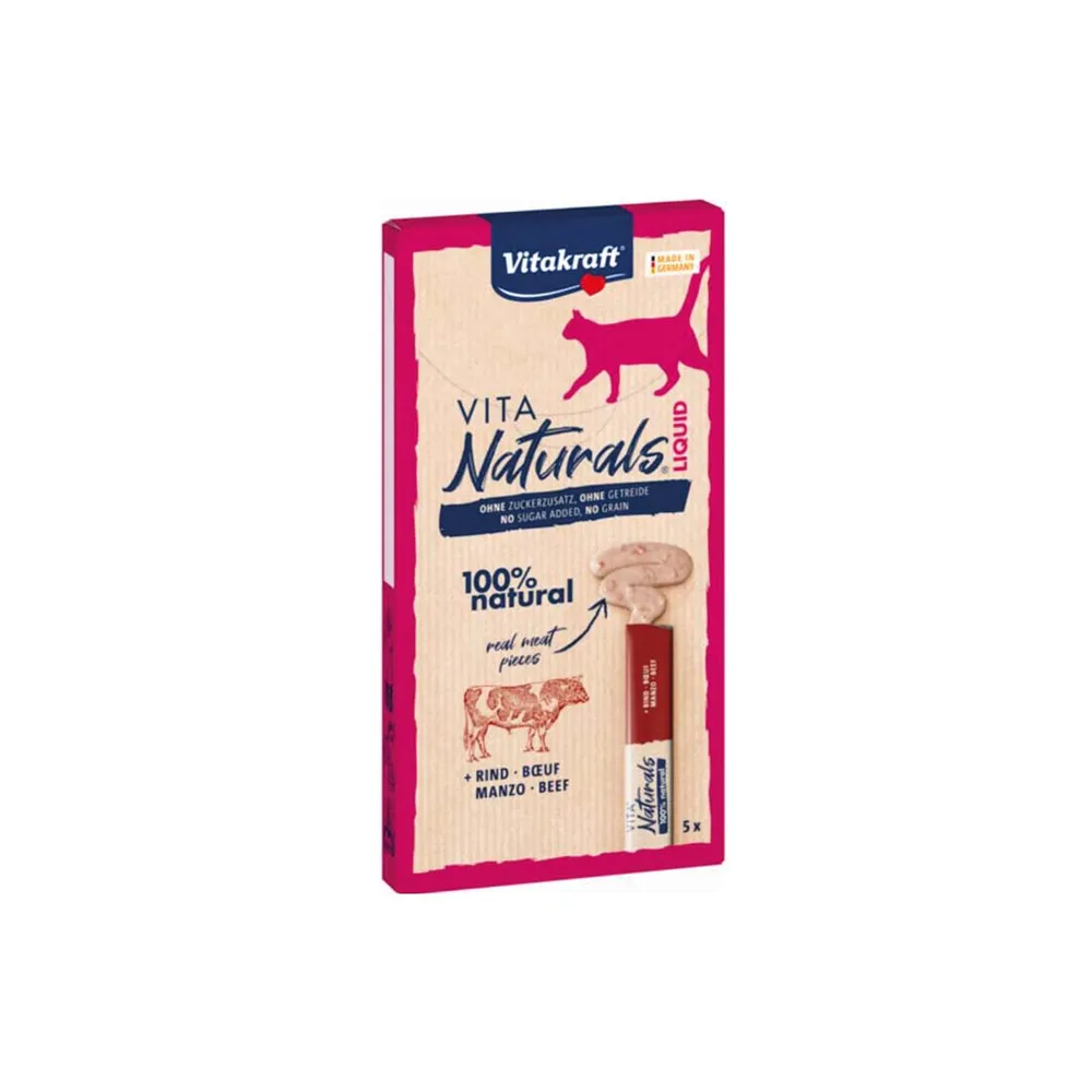 Vitakraft Naturals Liquid Snacks Beef - 5x15g