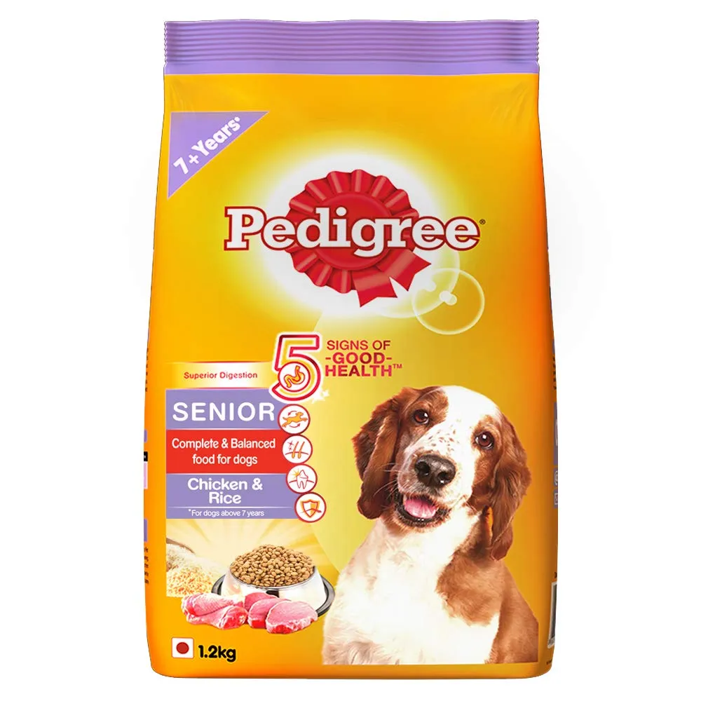 Pedigree Senior Chicken & Rice Dry Dog Food - 1.2kg